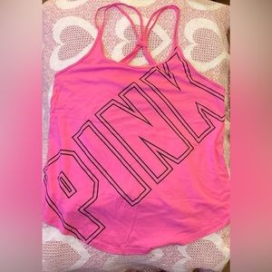 PINK strappy back workout tank top
